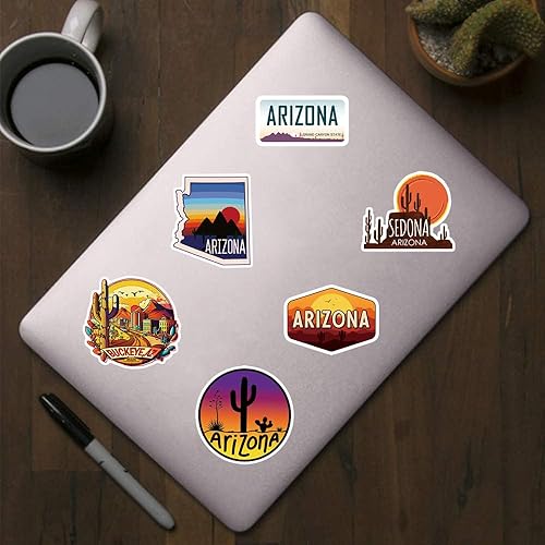 Miniatura 4 de 500 calcomanías de Estados Unidos y Arizona, etiquetas de bandera estética de 1 pulgada con 10 patrones, rollos de calcomanías autoadhesivos para