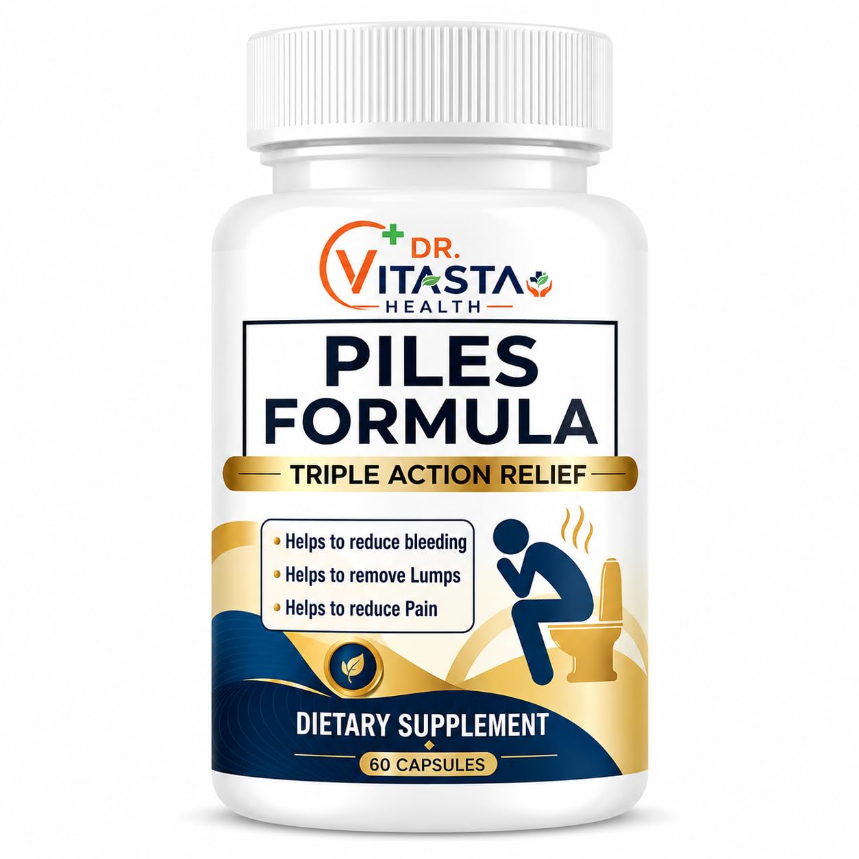 Dr Vitasta Piles Formula Capsules | Reduces Bleeding, Lumps & Pain | Amaltas, Triphala, Nagkesar, Ritha | 50 Capsules