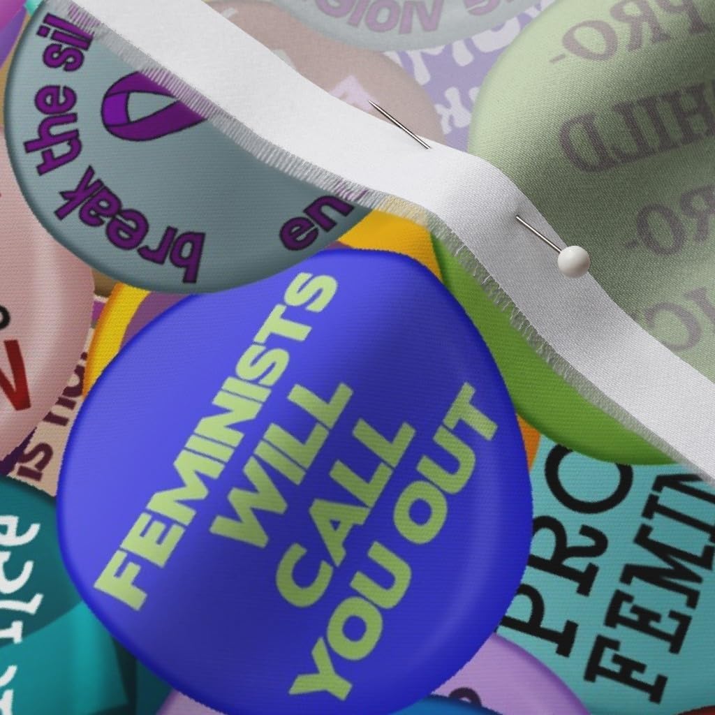 Spoonflower Fabric - Purple Politics Women Lady Womens Woman Era Feminist Empowerment Printed on Organic Cotton Sateen Fabric by The Yard - Sewing Quilting Apparel Home Decor