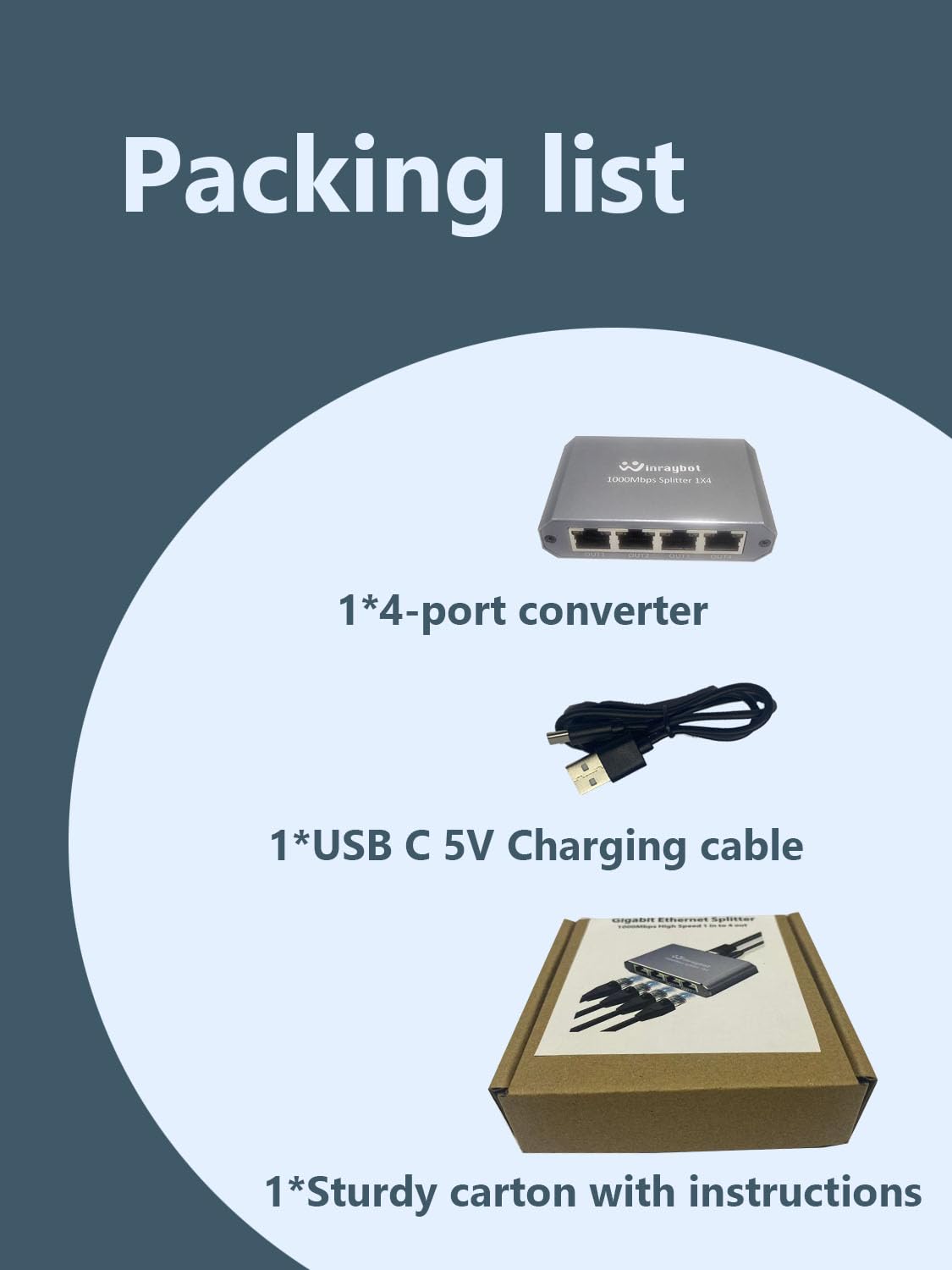 Répartiteur Ethernet, hub Ethernet 4 ports, répartiteur Ethernet 1 à 4, concentrateur réseau, commutateur Internet 4 ports, commutateur Netgear (4 appareils fonctionnant simultanément avec