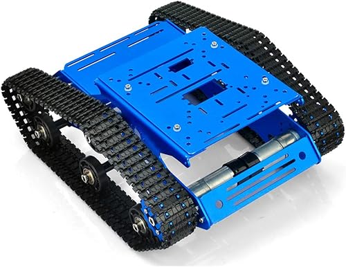 Miniatura 6 de KOOKYE Robot Tank Car Kit Tanque Chasis Plataforma Metal Acero Inoxidable Motor 2DW para ArduinoRaspberry Pi DIY Chasis Tanque Azul