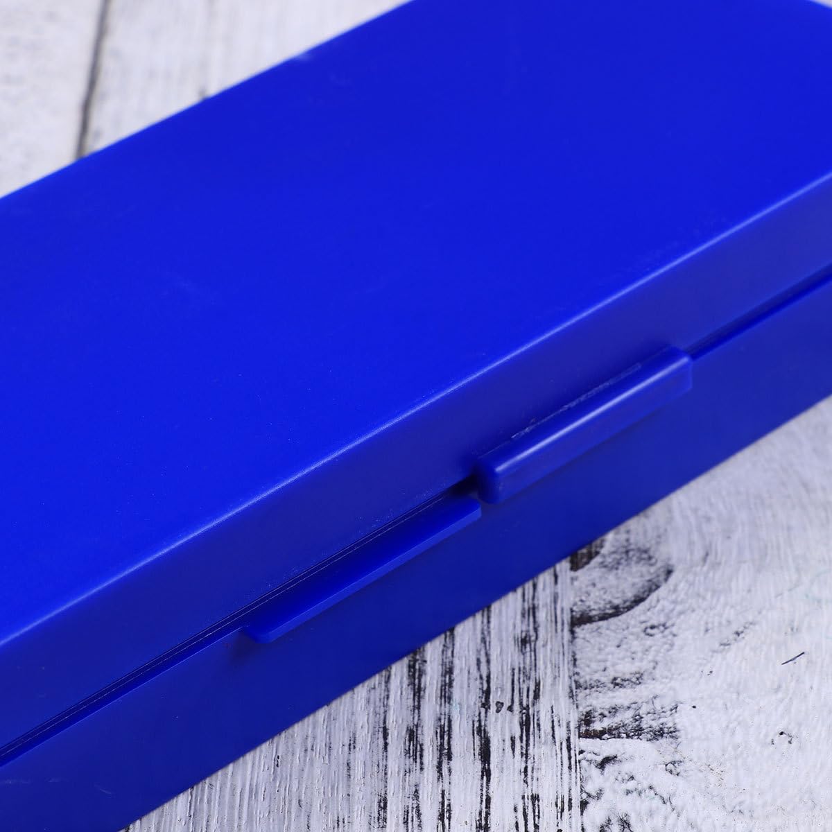 Scatola per Vetrini: 50 Ccomparti, Plastica - Scatola per Vetrini per Microscopio per Vetrini da Laboratorio per Microscopia Dimostrativa, Con Slot (Confezione da 3, Blue Scuro)
