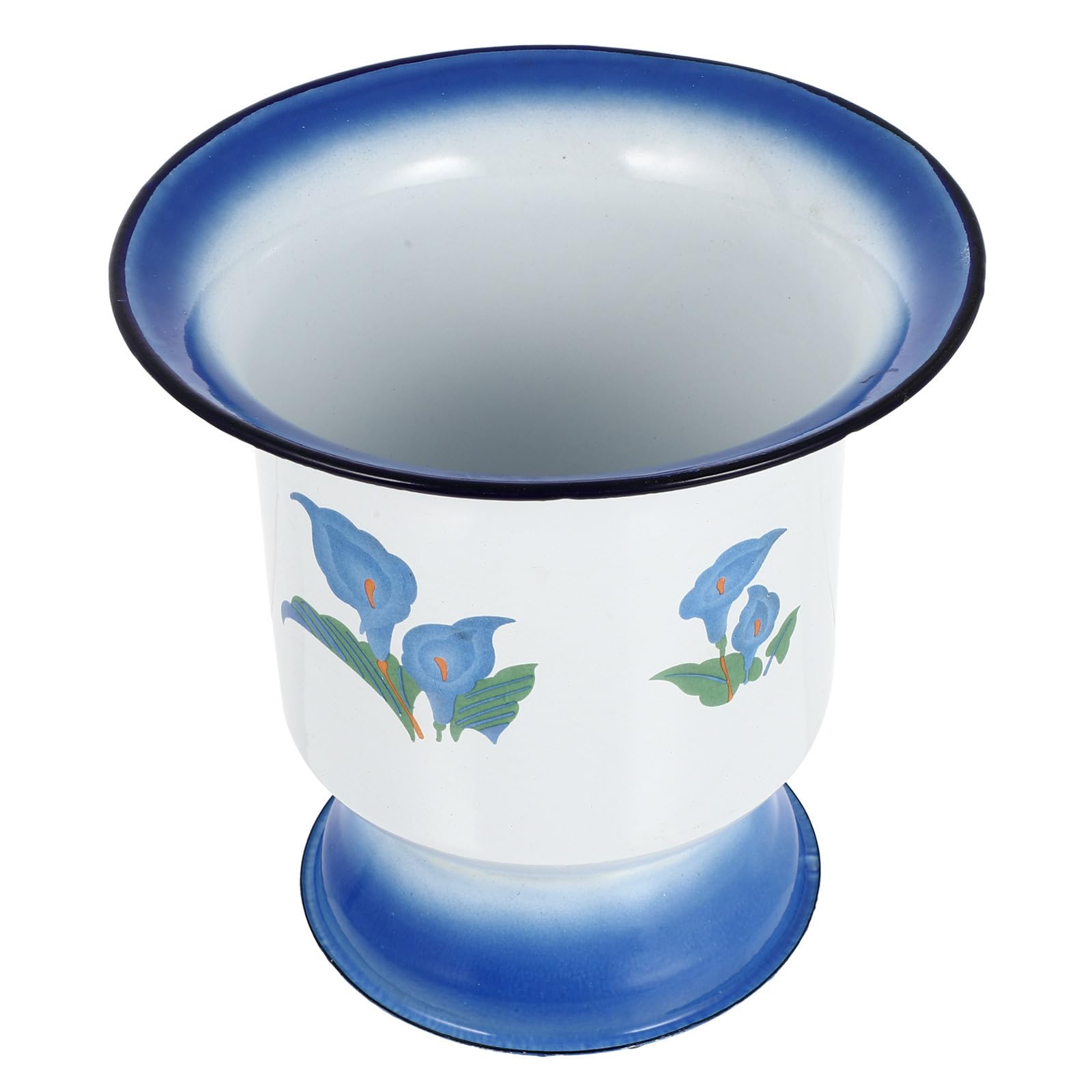 COLLBATH Vintage Emaille Nachttopf Weiß mit Praktischer Verarbeitung und Feiner Handarbeit Einfacher Urinal für Zuhause Robustes Material für Senioren und Kinder Zufälliger Stil