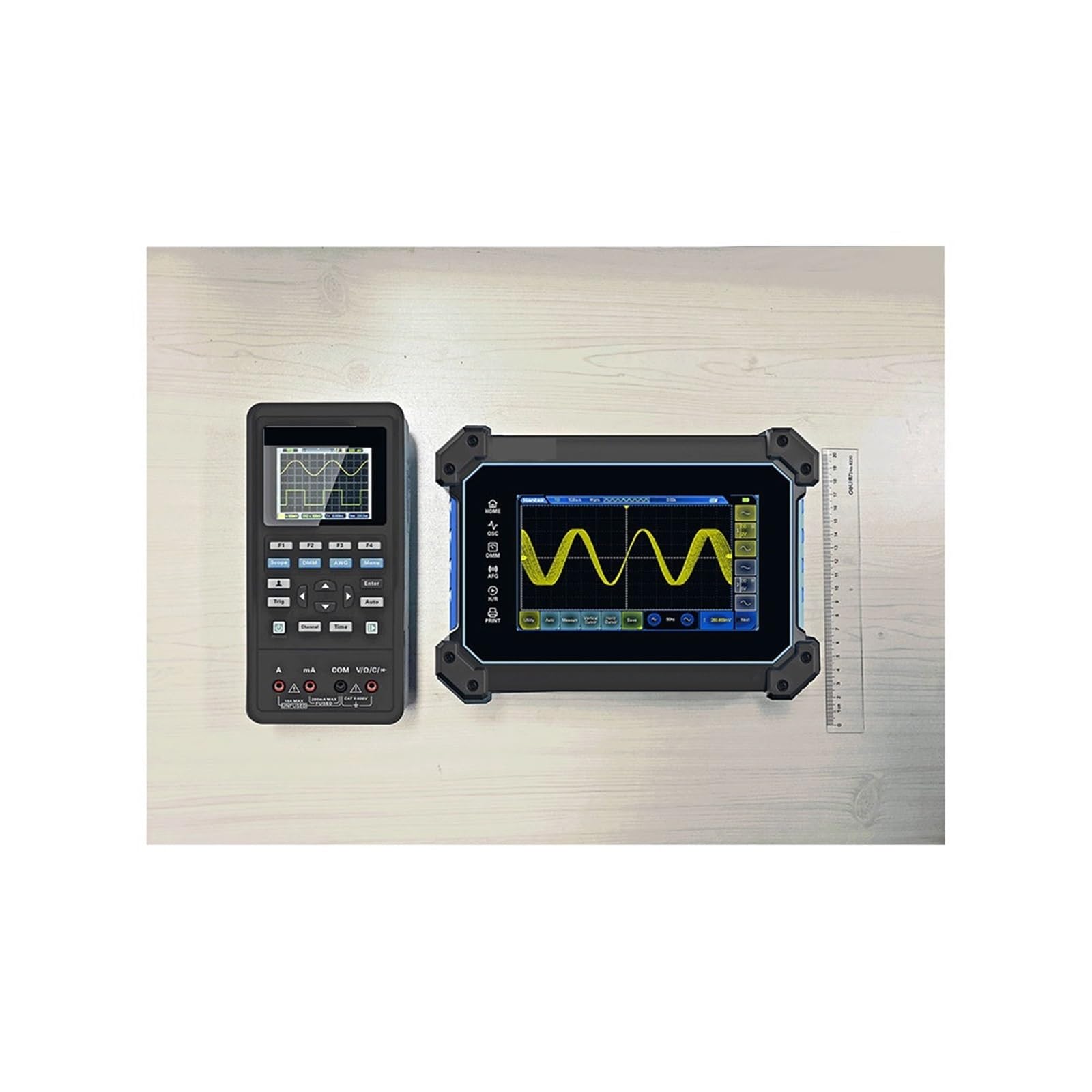 Osciloscopio, Osciloscopio digital con pantalla táctil 2CH/4CH 110/250MHz Osciloscopio USB + Fuente de señal + Multímetro(TO1112D)