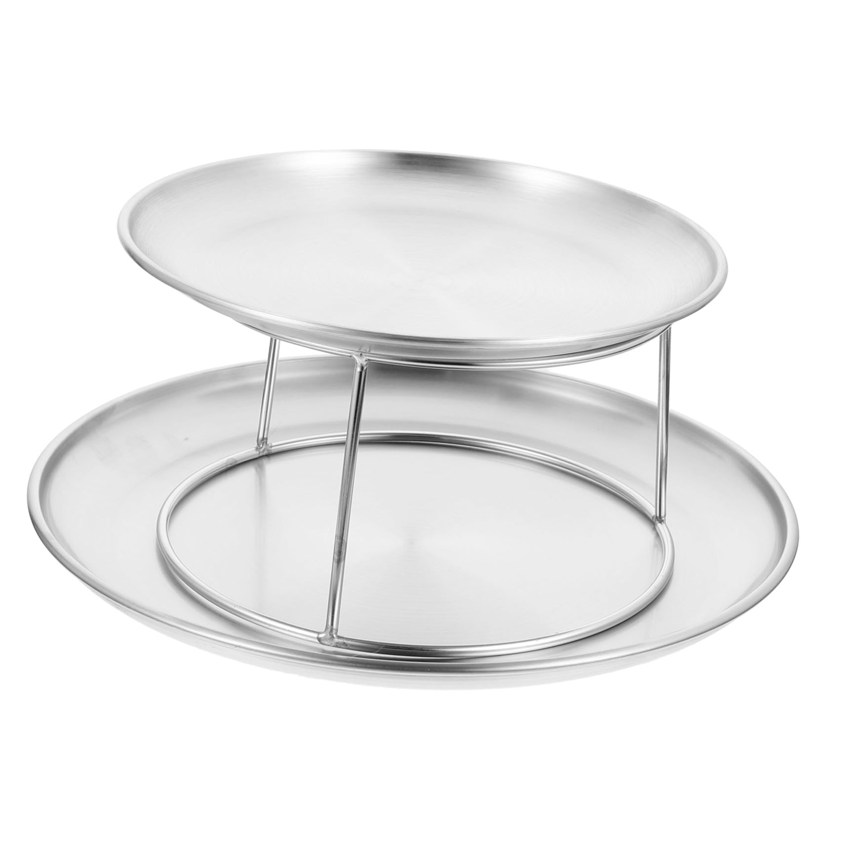 BESPORTBLE Set Vassoi per Esposizione Alimenti in Acciaio Inox Resistente All’Usura Alzata per Torte e Piatti da Portata Multiuso per Feste e Buffet Supporto per Dolci e Snack Elegante e