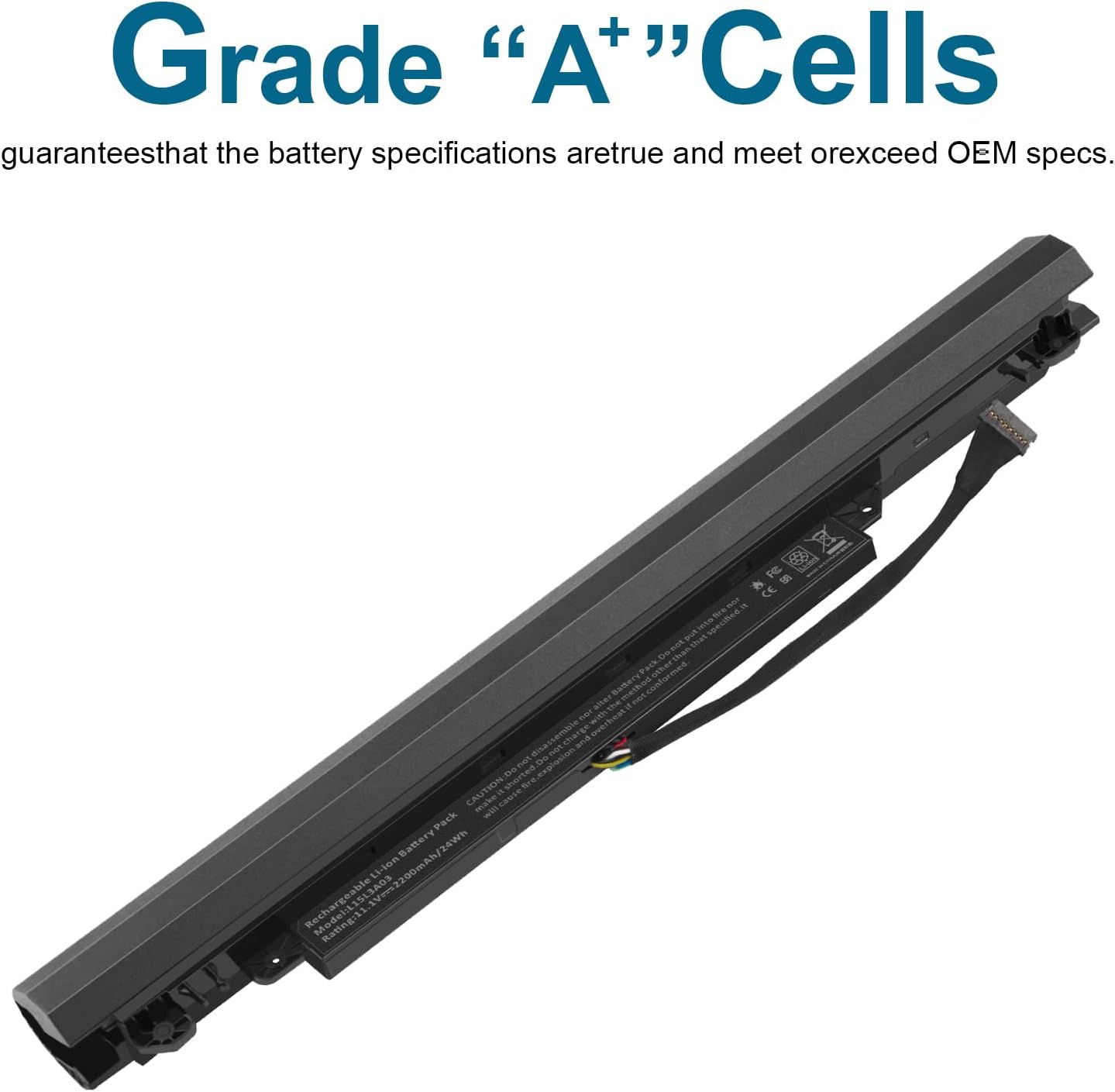 Image highlighting 'Grade A++ Cells' used in the Futurebatt battery, indicating high-quality components that meet or exceed OEM specifications.