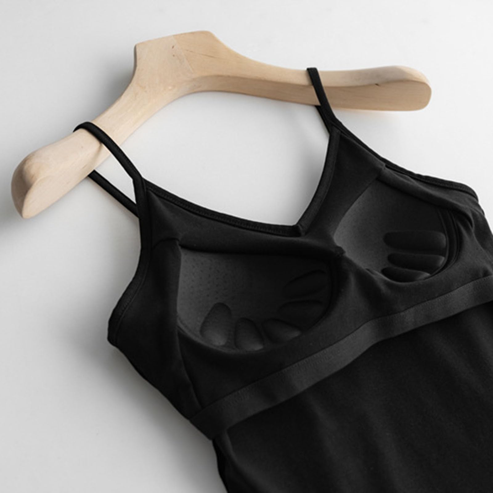 Camisetas y sujetadores para mujer con sujetador integrado de algodón - Top con escote sin abdomen Tops de verano Camiseta interior de tallas grandes Crop Sporttop Bh Camisa Tirantes Top Tirantes