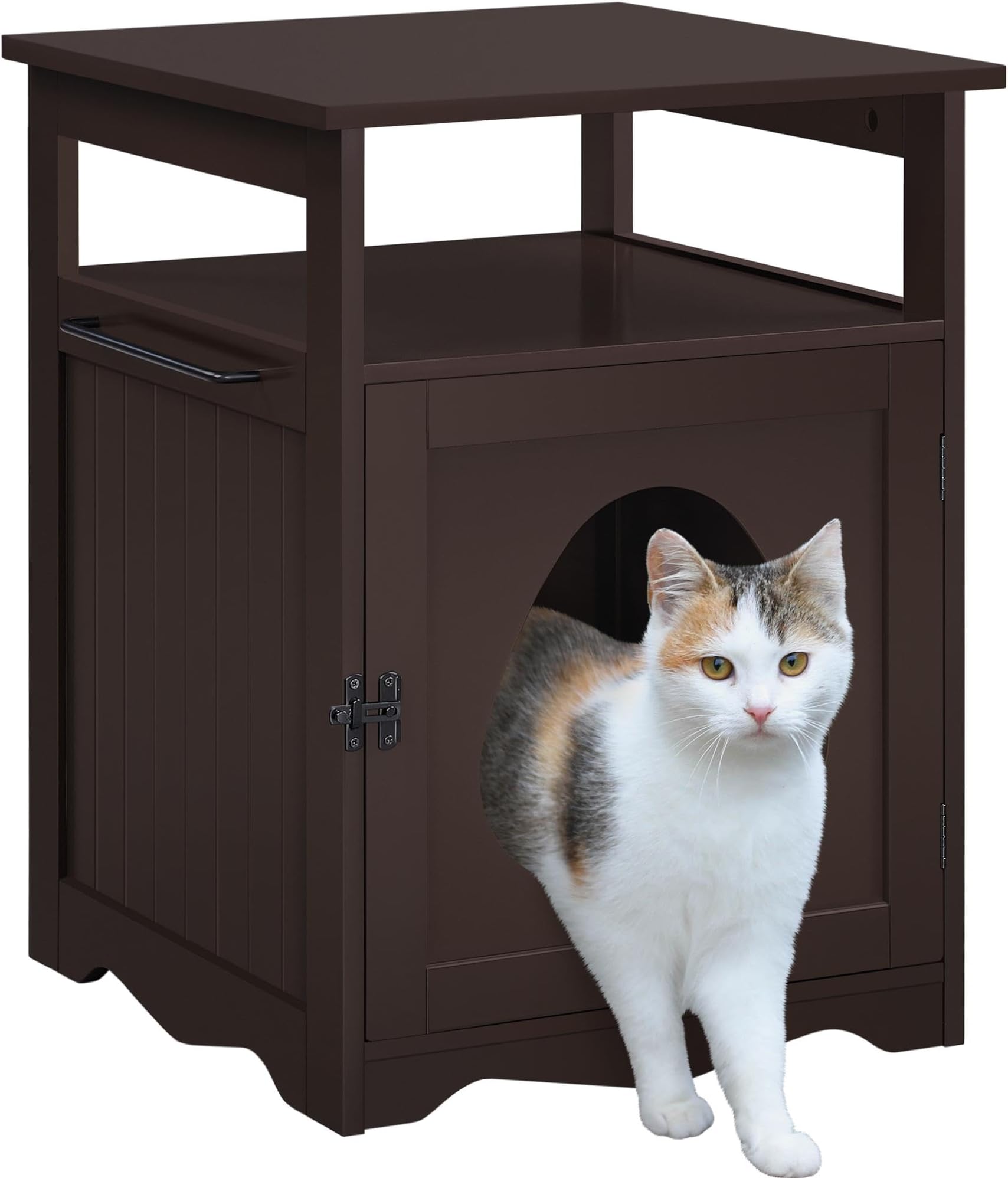 STMHOM Hidden Cat Litter Box Enclosure Furniture with Shelf