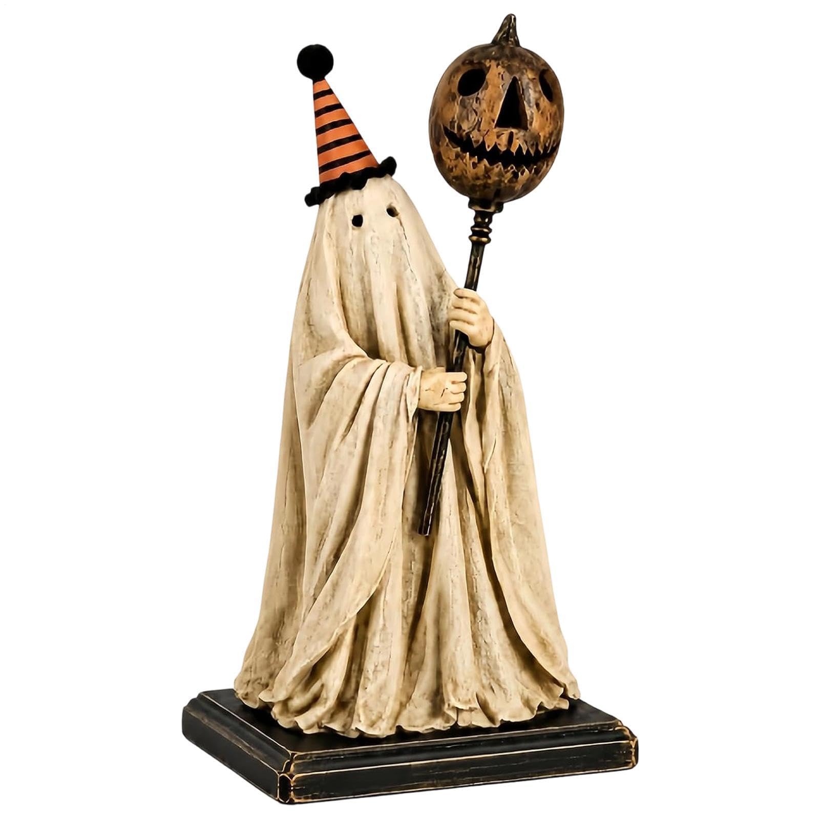 Fantôme vintage lumineux à éclat doux décoration Halloween fait main