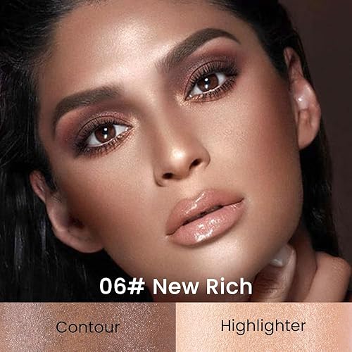 Miniatura 2 de Kaely Barra iluminadora bronceadora crema, palitos de contorno para modelar la cara, kit de barra de resaltado de contorno de mejillas, corrector