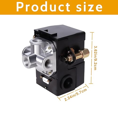 Miniatura 2 de Interruptor de presión LF10-4H, control de reemplazo del interruptor de presión del compresor de aire de 4 puertos NPT14 95-125 PSI 20A