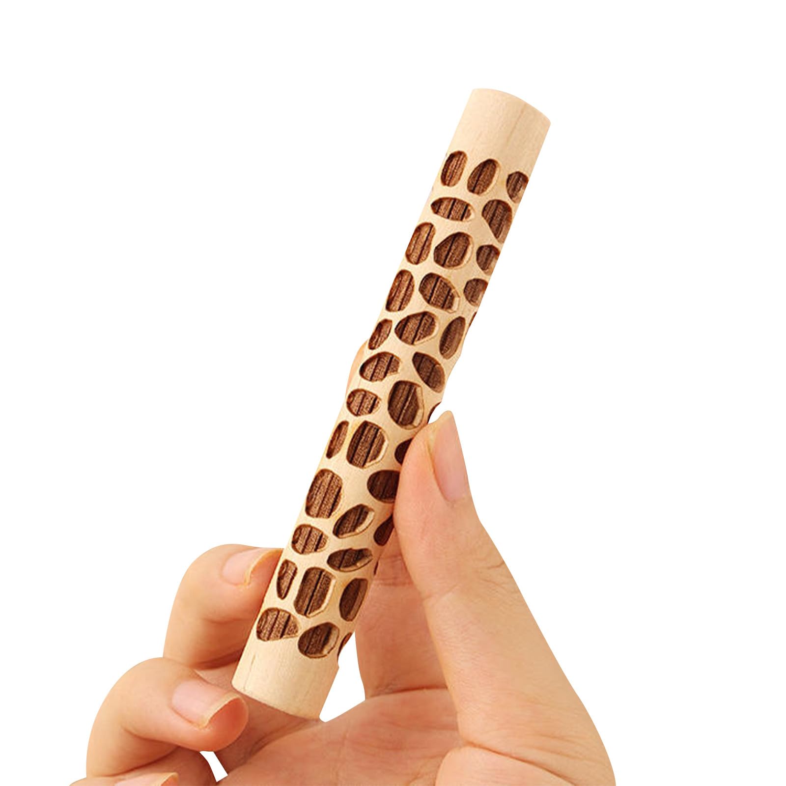 Kichvoe Set 10 Pezzi Rulli di Legno per Argilla Texture Varie, Strumenti Artigianali per Ceramica, per Modellare Argilla in attività DIY e Corsi Creativi