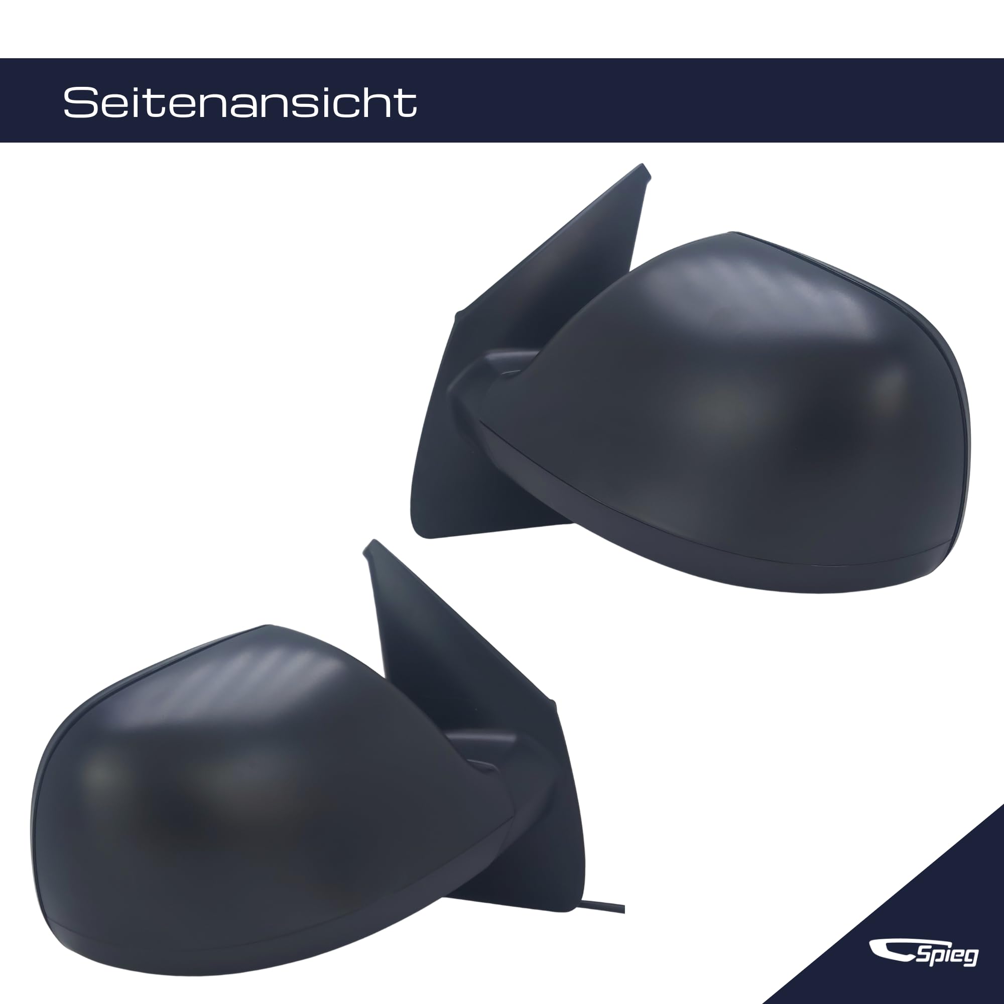 Spieg Außenspiegeln Paar für VW Transporter T5 | Multivan V 2010-2015 Manuell Einklappbar, Elektrisch Verstellbar, Beheizt, Schwarz (Fahrerseite&Beifahrerseite)
