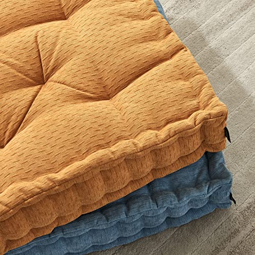Meditation Floor Pillow,Large Floor Cushion, Square Floor Pillows Seating For Adults,Chenille Thick Meditation Cushion For Yoga Living Room Balcony Outdoor Tatami,20X20 Inch,Brown #TOP3