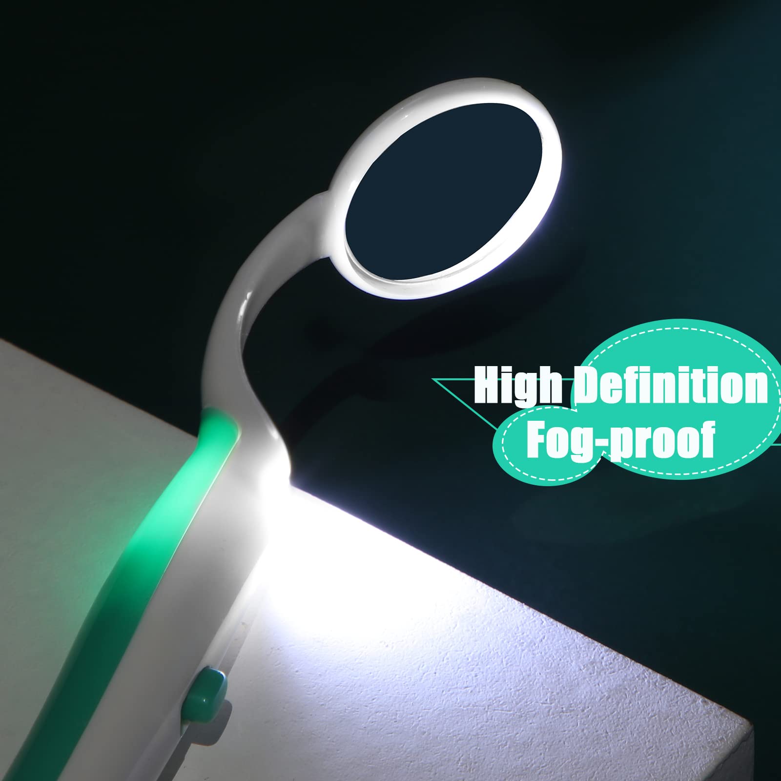 Nuanchu Miroir Dentaire avec Lumière Miroir Dentaire Miroir Buccal Miroir d'Inspection Miroir Buccal pour Soins Dentaires, Vert
