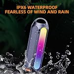 Haut-parleur Bluetooth magnétique de puissance solaire, 30W Haut-parleurs de golf extérieurs sans fil portatifs IPX6 Imperméable avec LED RGB Lumières 30H Playtime Deep Bass (avec magnétique avec solaire)