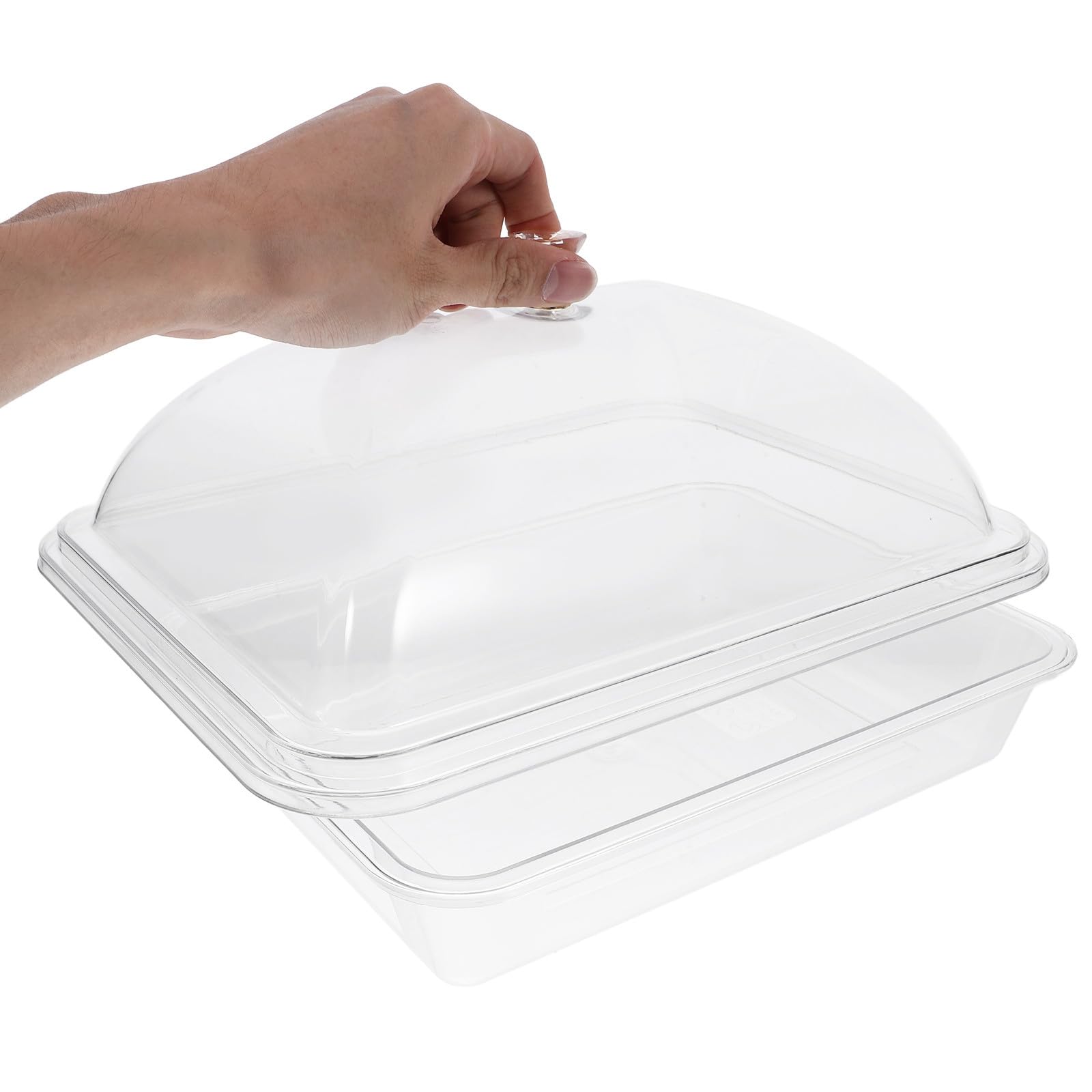 HEALLILY Porta Torta Guzzini in Acrilico Trasparente Coperchio, Vassoio da Portata Multifunzione Facile da Pulire per Casa e Hotel