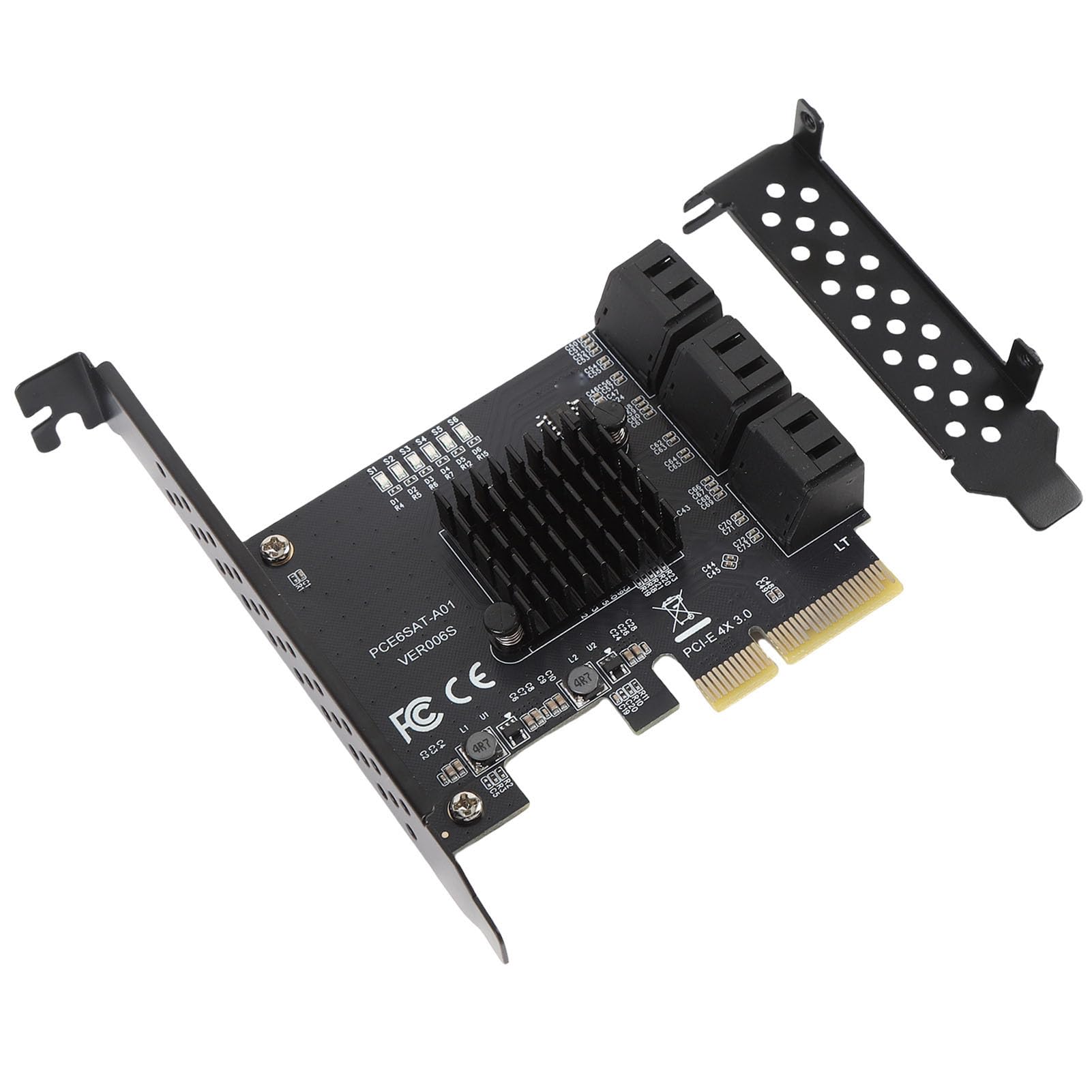 Generic Scheda di Estensione PCIE a Serial ATA3.0 per Trasferimento Dati Rapido a 6 Porte per Prestazioni Efficienti, per Vari Sistemi Operativi Resina e Ferro