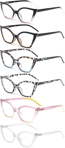 Miniatura 2 de MMOWW Oversized Square Reading Glasses Fashion Cute Blue Light Blocking Computer Readers for Women 3 Pack