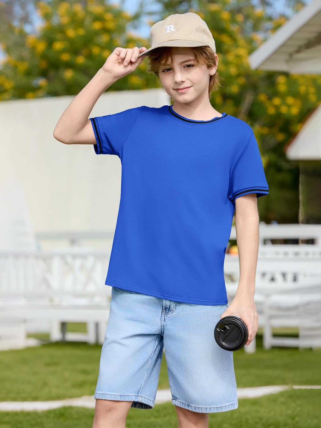 Haloumoning Boys Short Sleeve T-Shirts Kids Casual Summer Crewneck Shirts Fashion Tops Tees 5-14 Years - Image 2