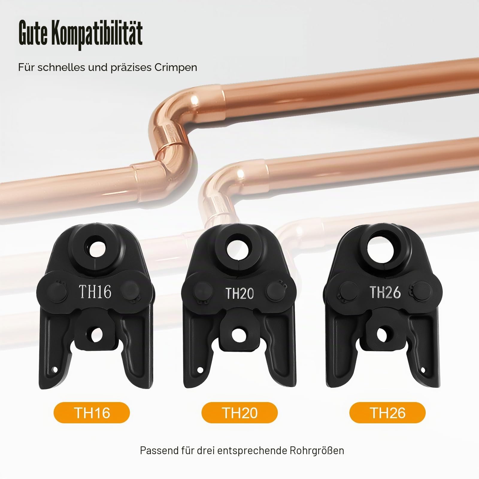 Pressbacke, Presszange Pressbacken mit TH-Kontur 16 20 26, Verbundrohr, für Verbundrohr Aluminium-Kunststoffrohre