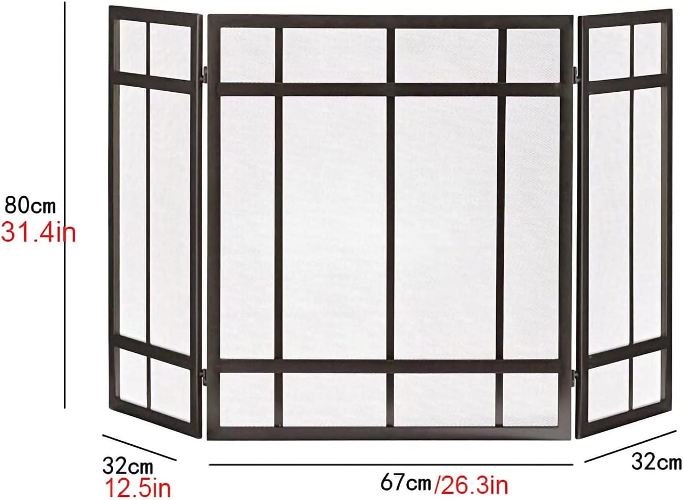 ファイヤーガードスクリーン ファイヤーガード 屋内暖炉スクリーン 3パネル 折りたたみ式錬鉄スクリーン 屋外用メタル装飾メッシュカバ