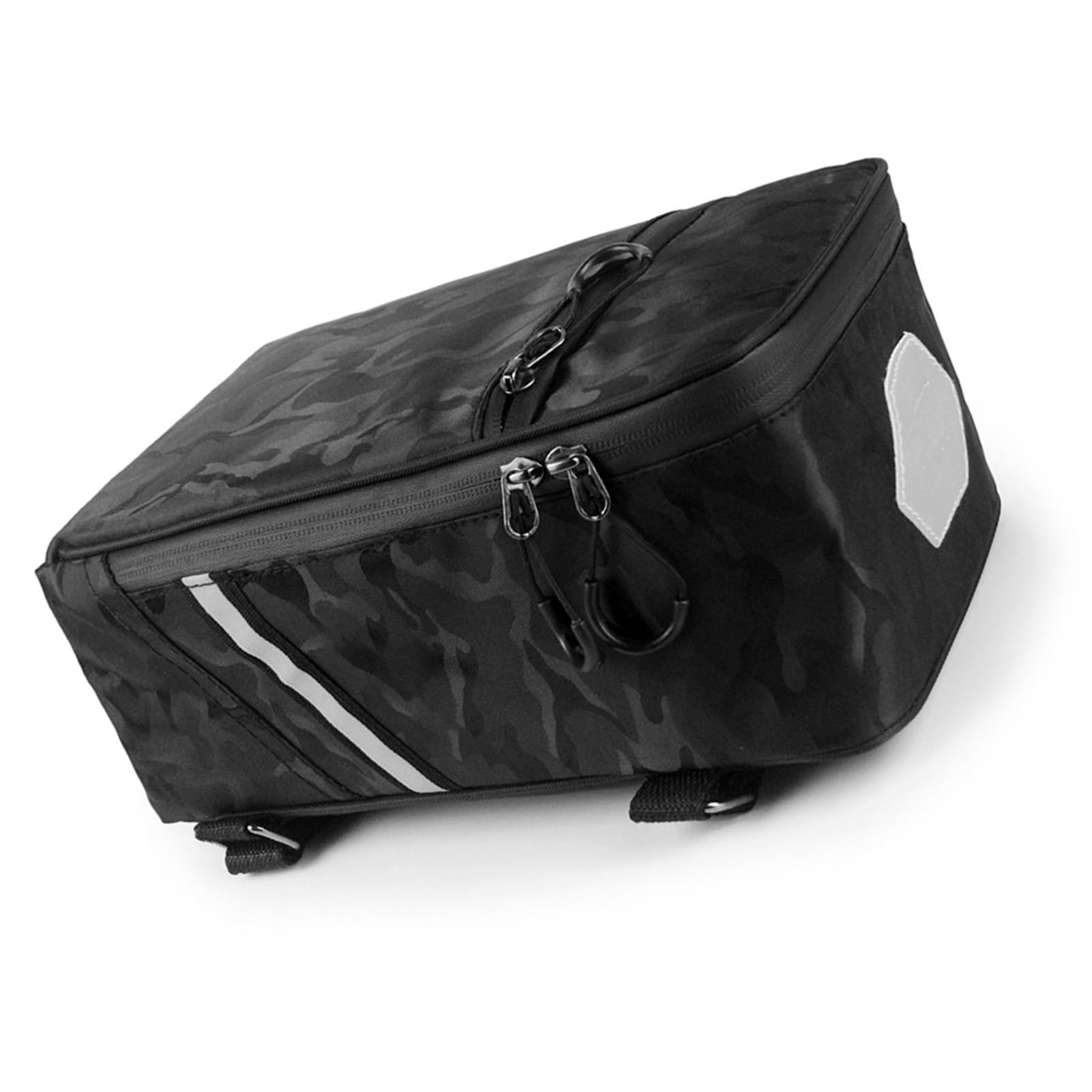 Borsa per portapacchi posteriore per bici da 5 litri Borsa per portabagagli per bicicletta resistente all'acqua con accenti riflettenti e cinghie regolabili Ideale (Camuffare)