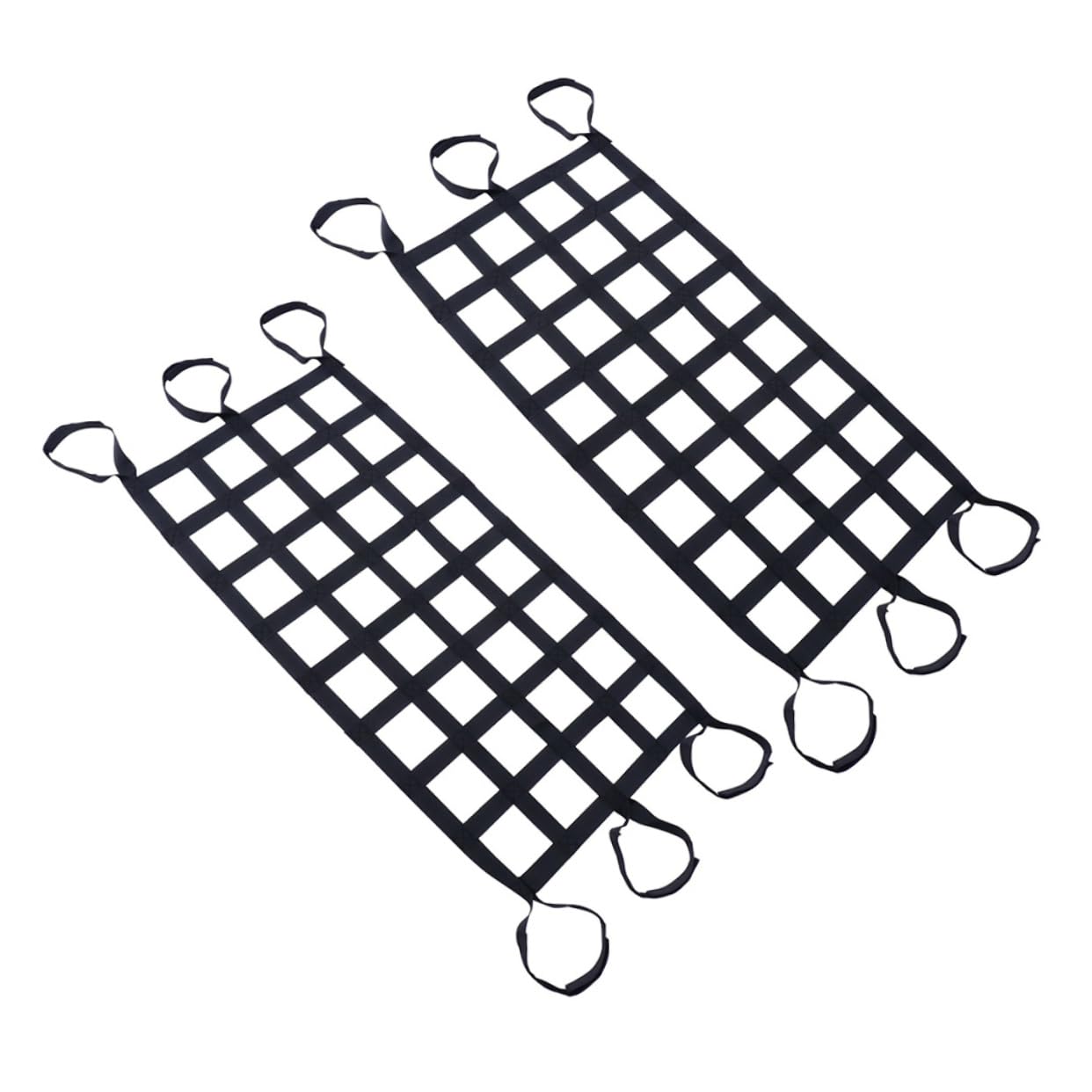 Alipis Filet de Toit pour Véhicule en Nylon Noir 2 Pièces 8 Compartiments