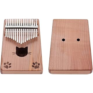 Mini Doigt Kalimba Pouce Piano Portable 17 Touches Kalimba Pouce Piano Érable avec Sac Fourre-Tout Tuning Marteau… – Image 3