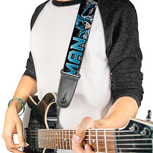 Buckle-down Sangle de guitare 34-60″ BATMAN Poses/Bat Signal CLOSE-UP Black/Grays/Blues - Les Beatles, Paul McCartney, John Lennon, RIngo Starr, George Harrison Buckle-down Sangle de guitare 34-60" BATMAN Poses/Bat Signal CLOSE-UP Black/Grays/Blues – Image 3