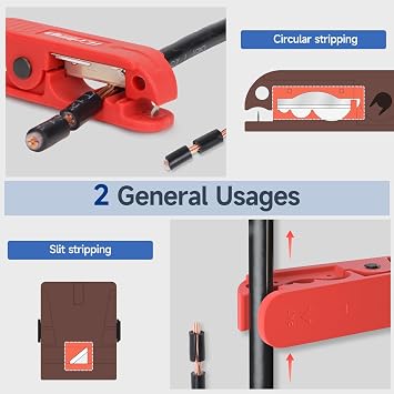 iCrimp Round Cable Stripper for AWG 12 to 4/0, Adjustable Wire Stripper