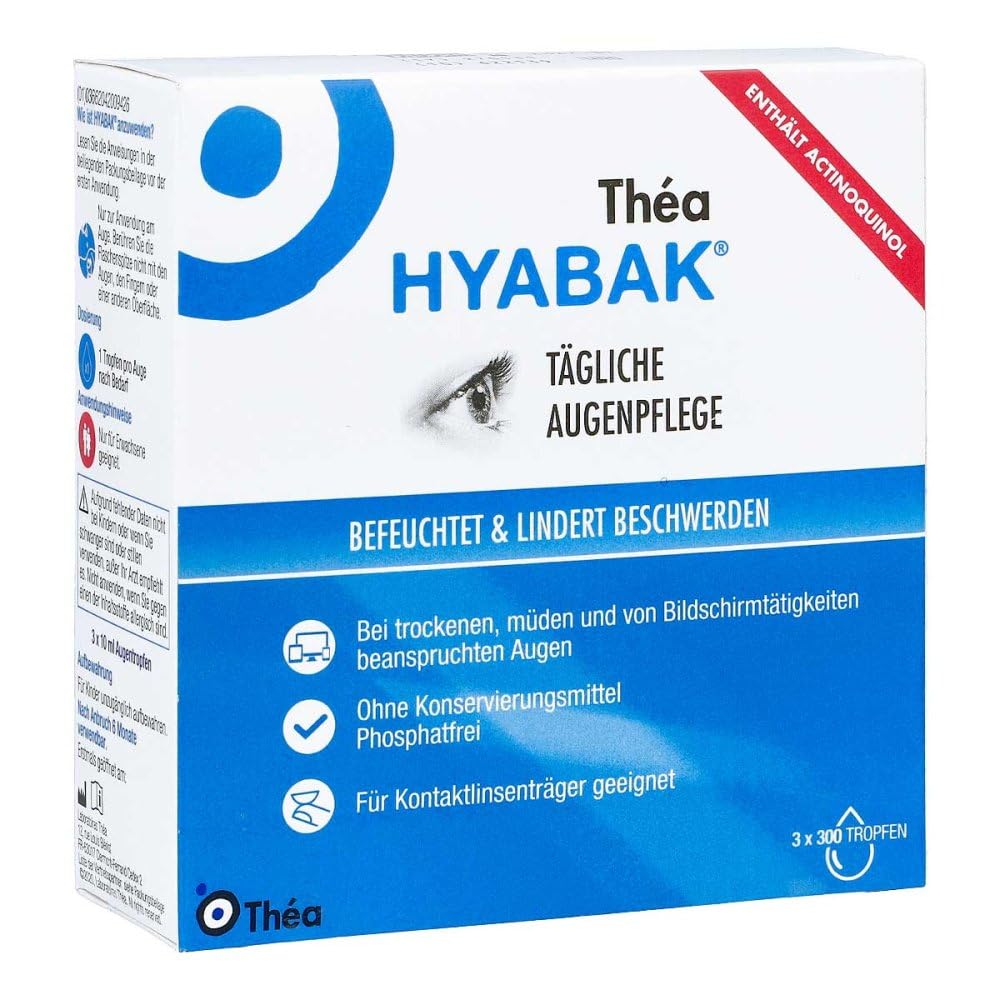 Hyabak - Gotas para los ojos, 3 x 10 ml