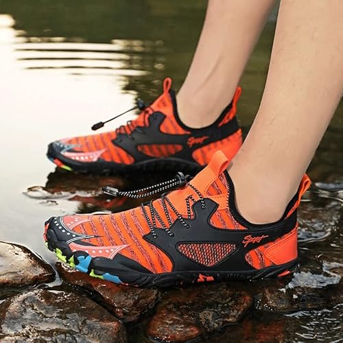 N/A Shoes Summer Swimming Fishing Hiking Shoes Men's Fitness Upstream Shoes Outdoor Water Sports Climbing Shoes (Color : Orange, Size : 42) #TOP4