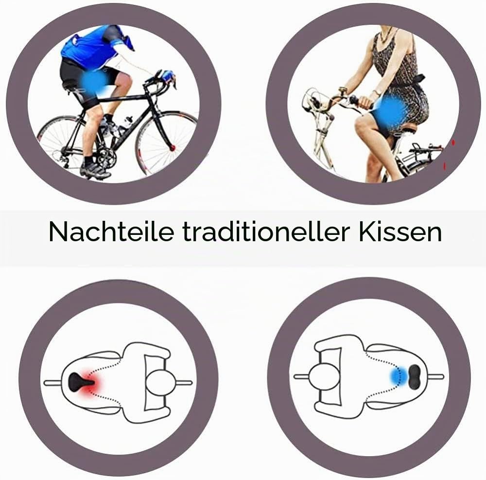 Nasenloser Fahrradsattel - Ergonomischer Komfort für schmerzfreies Radfahren auf Mountain-, Renn- und Stadtfahrrädern