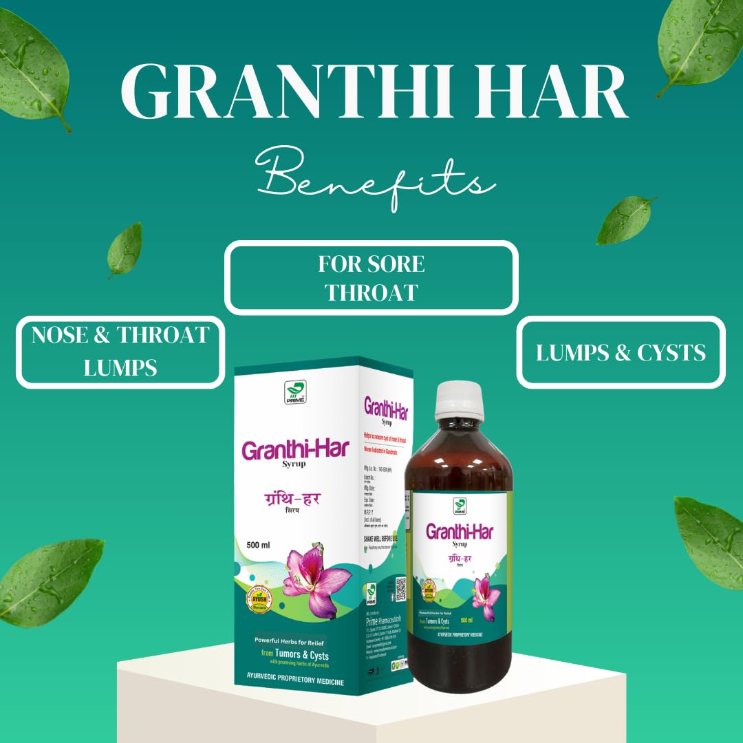 Prime Granthi Har Kashay Syrup | Ayurvedic Tonic for Cysts, Fibroids, Lumps & Tumor Support | Herbal Blend with Kanchnar, Haridra & More | No Added Sugar or Preservatives | 500 ML - Image 2 thumbnail