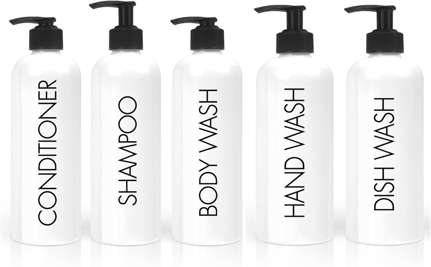 Empty Shampoo and Conditioner Dispenser (Pack of 5, 17 Oz