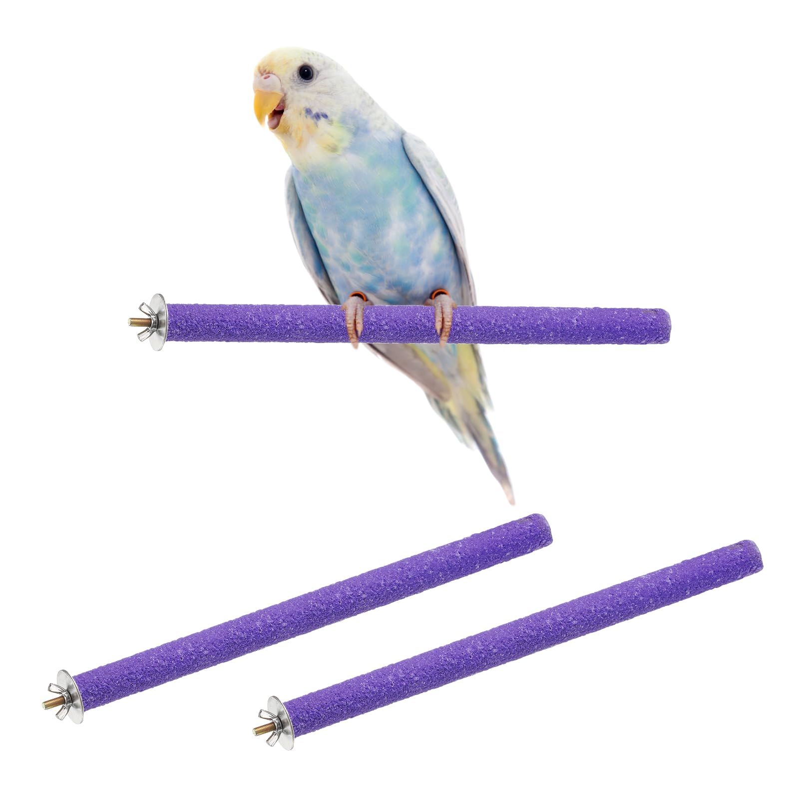 sourcing map Bird Perch Stand, Colorful Parrot Perch Paw Grinding Stick, Wood Rough-surfaced Perches 30 x 2 Cm, (Purple, 2 Pcs), Intended for Home/Animal Parks/Pet Stores