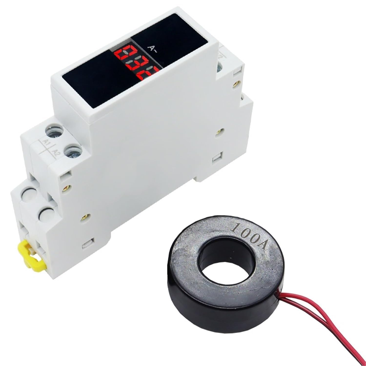 LED Mini Din Rail Digital Display Three-Phase Ammeter Single-Phase Voltag Current Herz Meter Volt Amp Herz 1-100A AC80-500