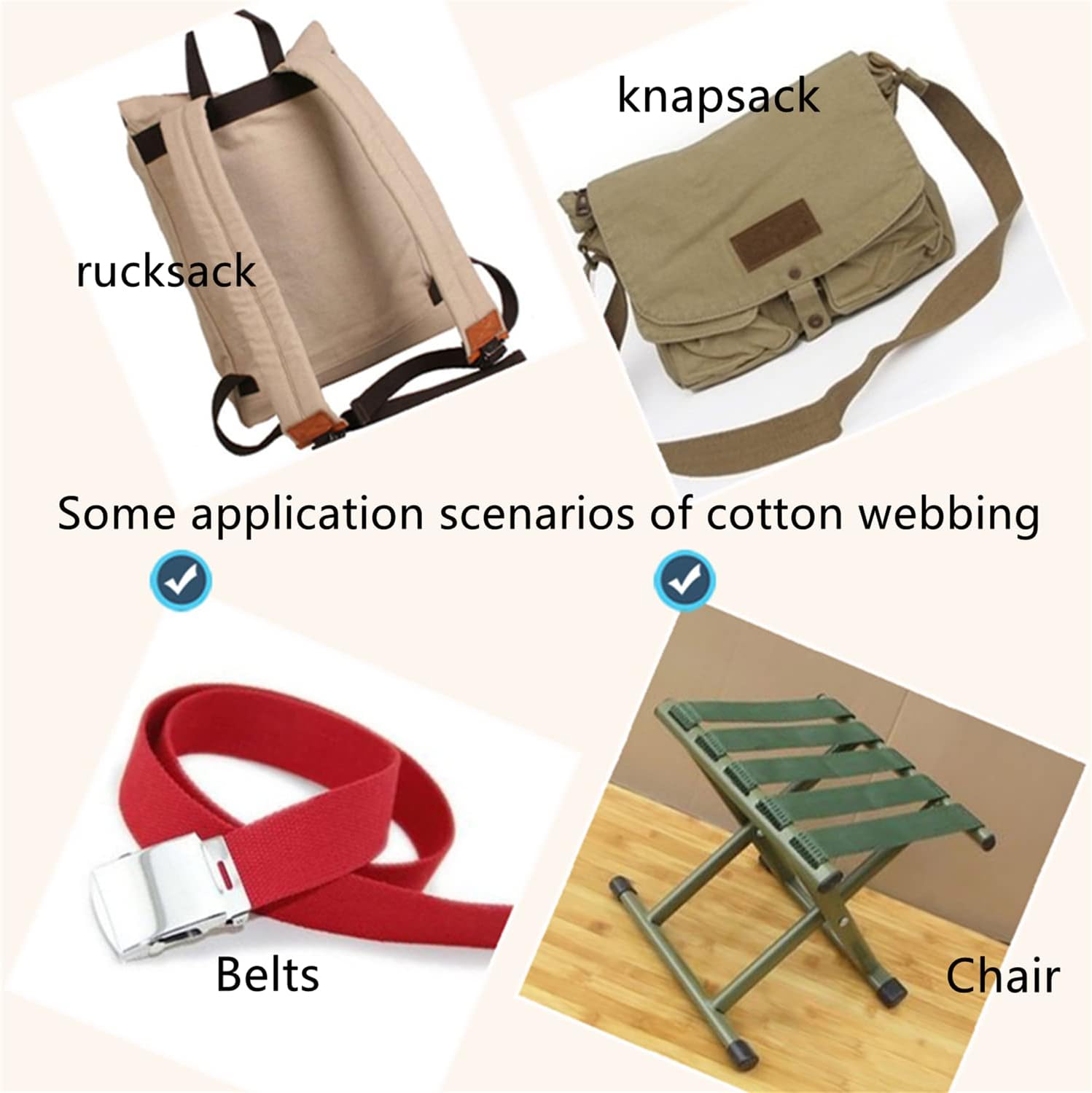 Heavy Webbing Strap, Cotton Multicolor 20-50mm 9 Meters(Dark Brown,25 mm)