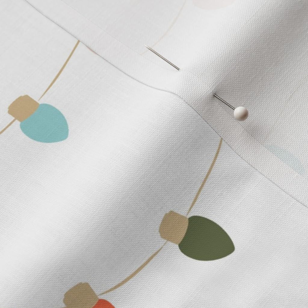 Spoonflower Fabric - Retro Lights Large Vintage Christmas Holiday Colorful Festive Printed on Petal Signature Cotton Fabric by The Yard - Sewing Quilting Apparel Crafts Decor