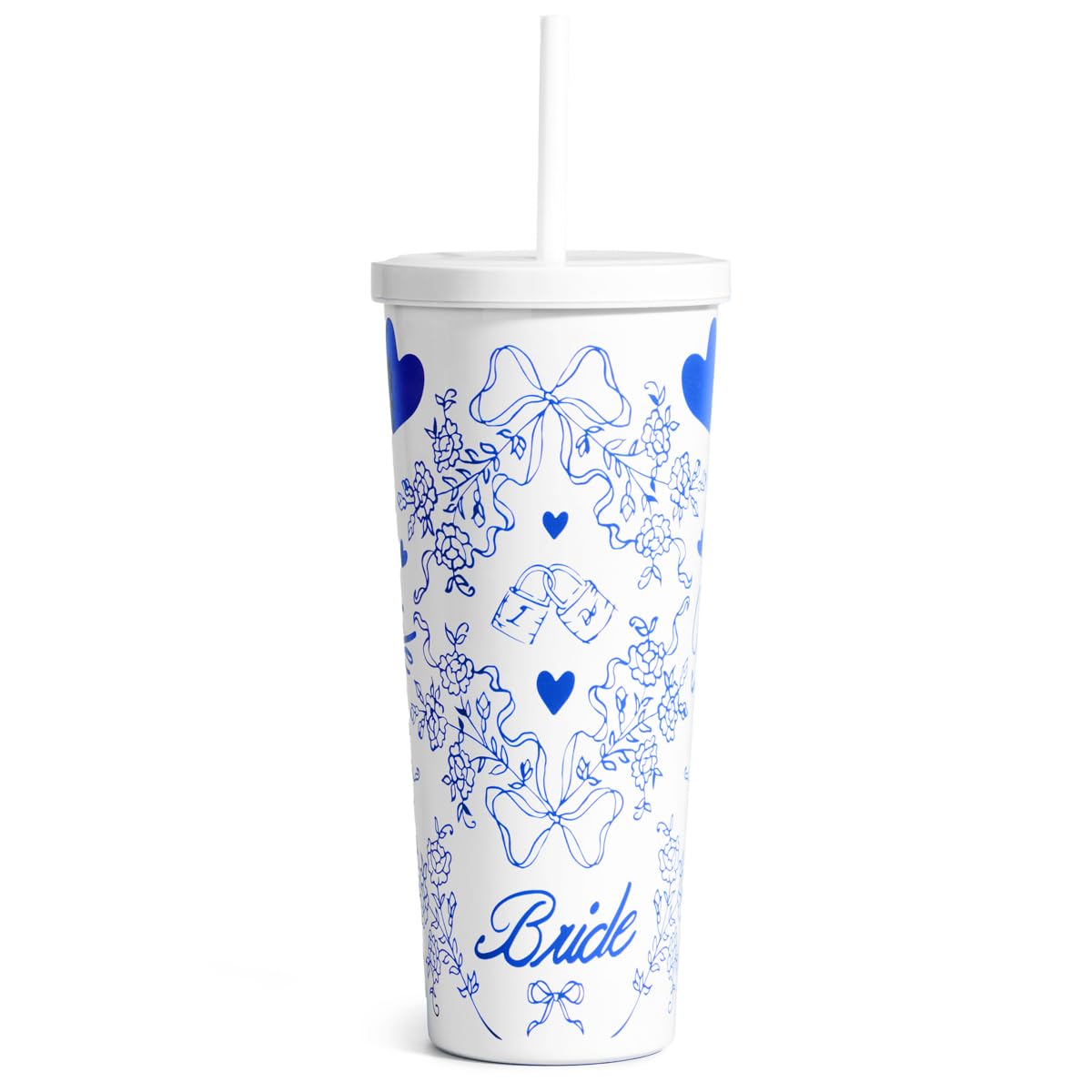 xo Fetti White Blue Bride Tumbler 24 oz Bachelorette Supplies Wedding Morning Drinkware Bach Party Decorations Bridesmaid Cup