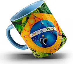 Caneca xicara Brasil natureza País tropical (Azul)