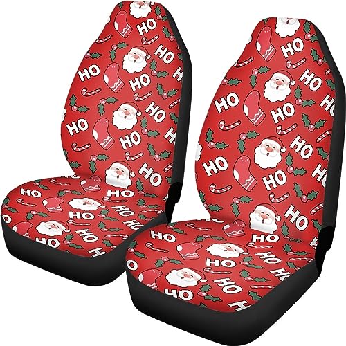 Talayituse Santa Claus Print Car Seat Covers, Sock Candy Dog Cushion Breathable Vehicles Interior Accessories Christmas Decoration Durable Car Seat Cover Vehicle Seat Protector for 2 Front Seats Only