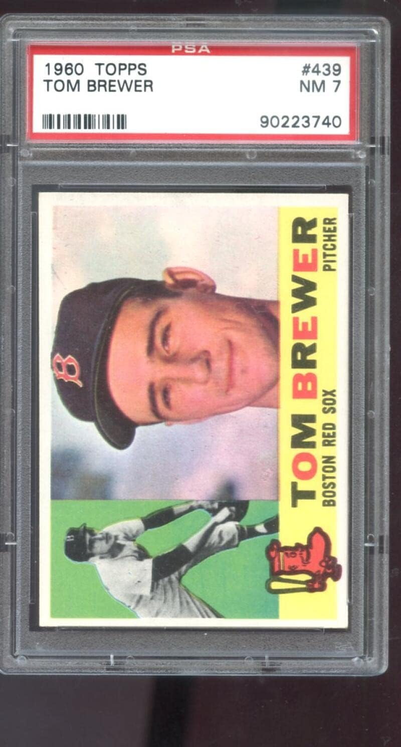 1960 Topps #439 Tom Brewer PSA 7 Graded Baseball Card NM Boston Red Sox