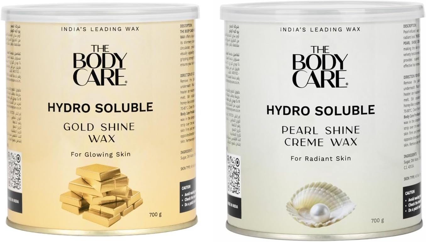 The Body Care Women Gold Shine Wax - 700G & Pearl Shine Wax - 700G | Combo Pack | Radiant And Luminous Hair Removal