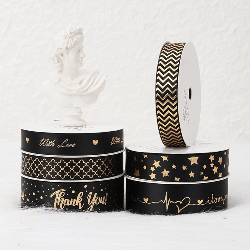 Ribbons For Gift Wrapping Ribbon For Fabric Satin Ribbons Wstążka Prezent Opakowania Wstążka Czarny Brązujący Prezent Dekoracyjny Wstążka Handmade Łuk Diy Materiału Wstążka-Brązownictwo