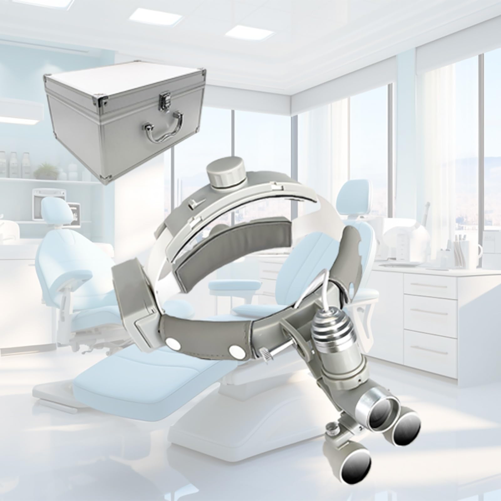 Dental 2.5X/3.5X Loupes Chirurgico Occhialini Binoculari Chirurgici con Luce 7W Fascia per Occhiali Fascia per Capelli Avvolta in Spugna Telaio Lenti di Ingrandimento (Color : 3.5X)