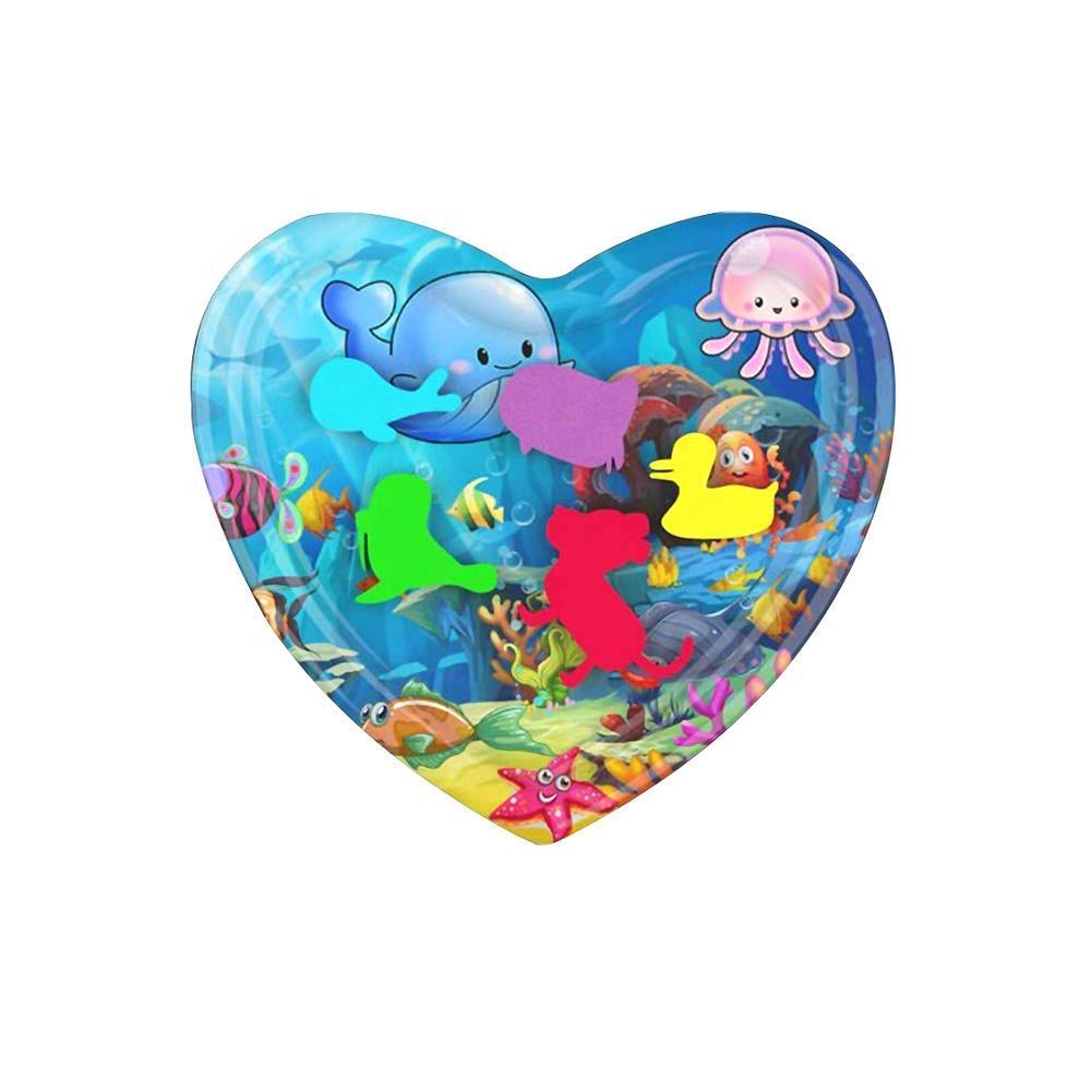 Heart Shape Baby Inflatable Patted Water Play Pad Cushion for Kids | Multi Color | Pack of 1-image-45