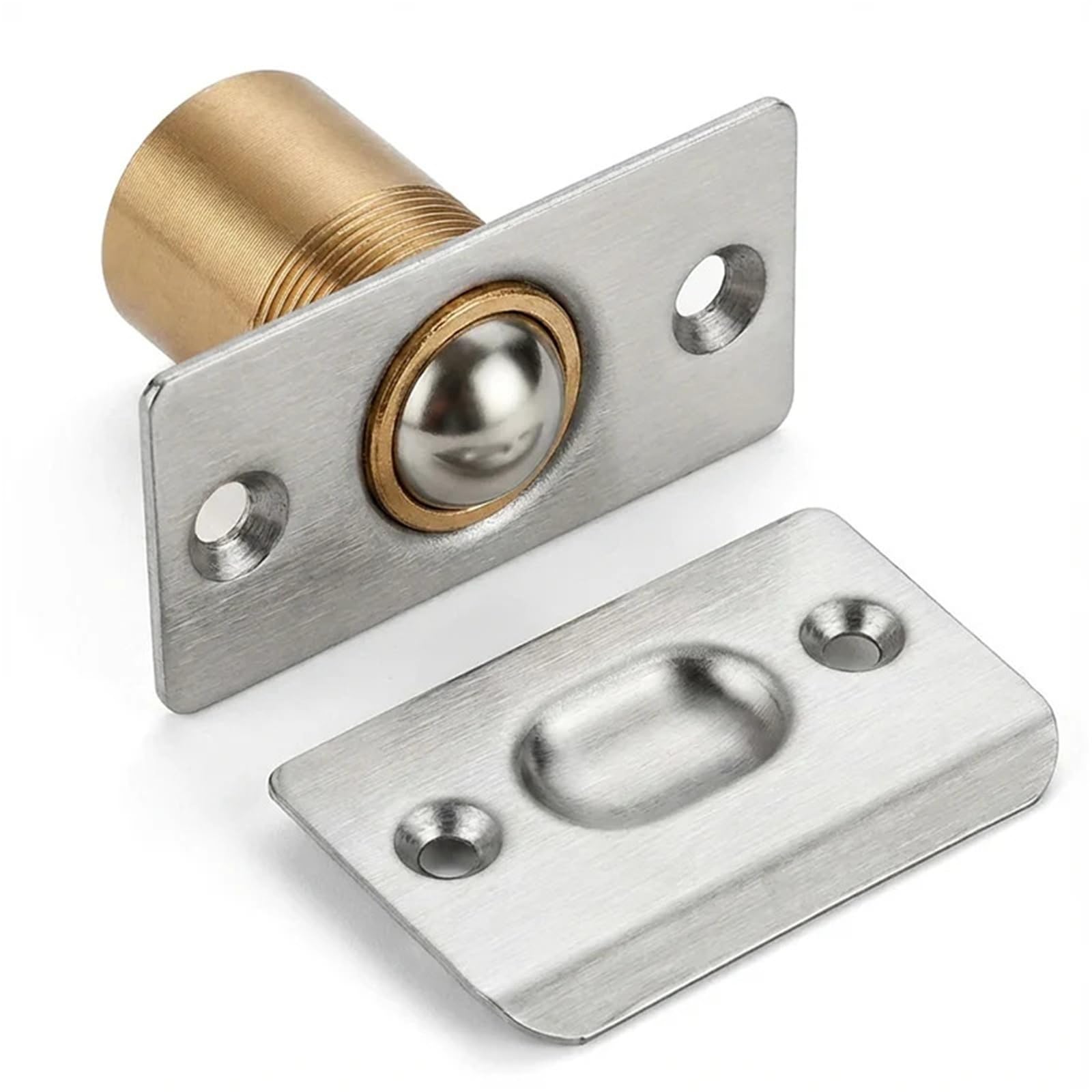 Xctdsvah 2 Packs Cupboard Latch Stainless Steel Adjustable Ball Catch, Fully Concealed Door Latches For Top Of, Invisible Closet Lock Hardware(2 Packs)