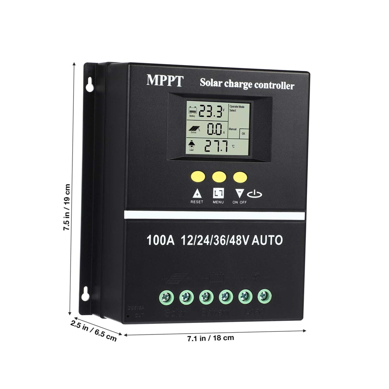 Mppt und Aluminiumgehäuse 12v 24v mit Lcd Display 48v 36v 100a Solarladeregler Hohe Stromausgabe für Solar Panel und Batterien für Photovoltaik Speicher